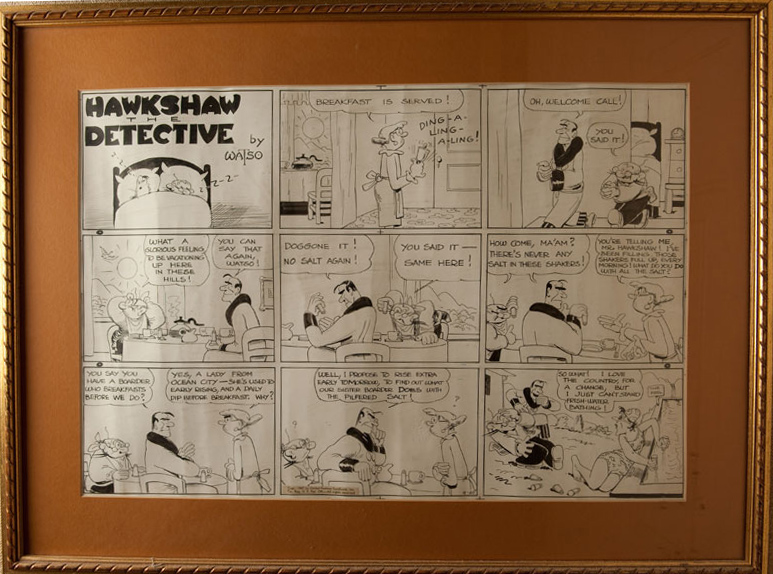 Hawkshaw The Detective - Black & White Original Cartoon Strip. WATSO