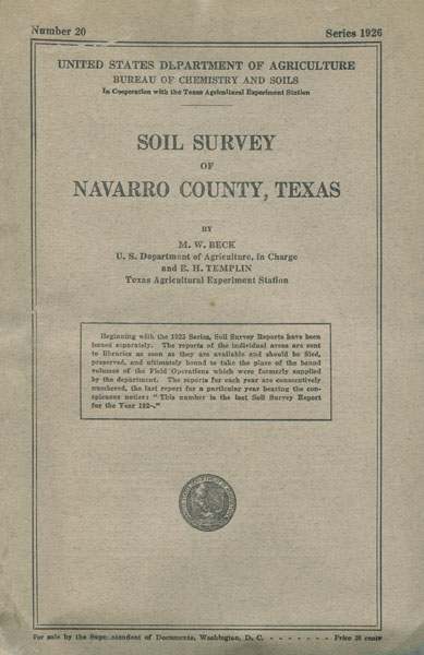 Soil Survey Of Navarro County, Texas. 