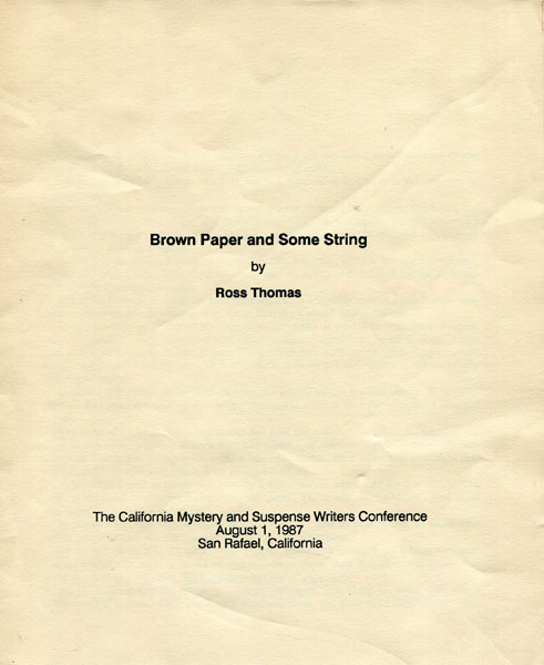 Brown Paper And Some String. ROSS THOMAS