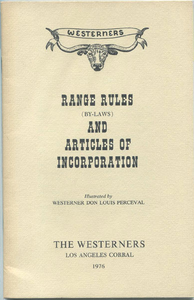 Range Rules (By-Laws) And Articles Of Incorporation. PERCEVAL, DON LOUIS [ILLUSTRATED BY].