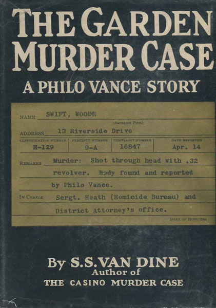 The Garden Murder Case. S.S. VAN DINE