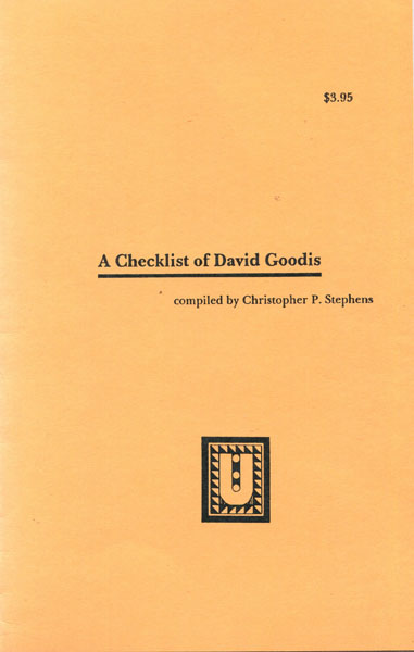 A Checklist Of David Goodis. CHRISTOPHER P. STEPHENS
