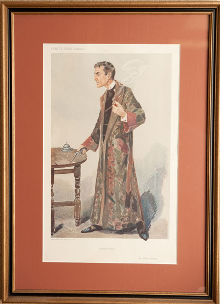 Sherlock Holmes. Vanity Fair Magazine Caricature By "Spy." ARTHUR CONAN DOYLE