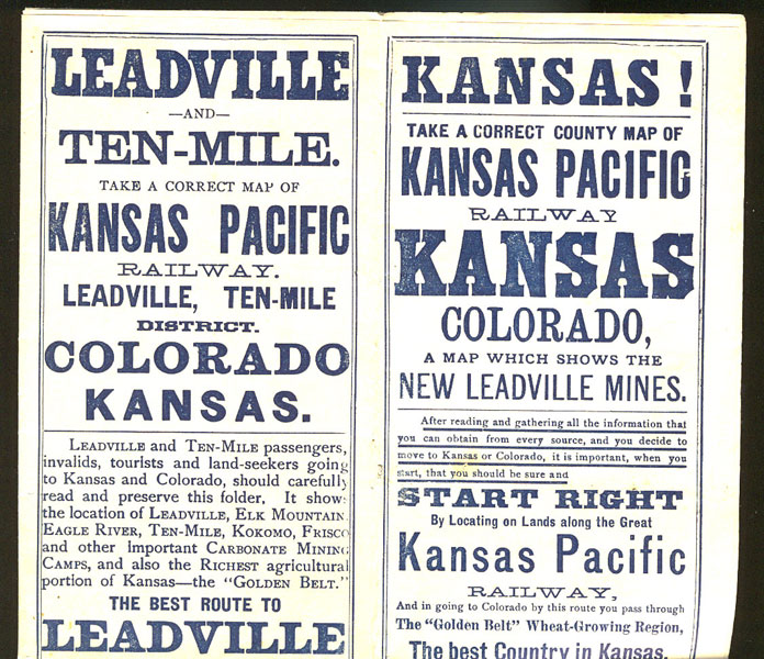 Kansas! Take A Correct County Map Of Kansas Pacific Railway Kansas (&) Colorado, A Map Which Shows The New Leadville Mines Kansas Pacific Railway