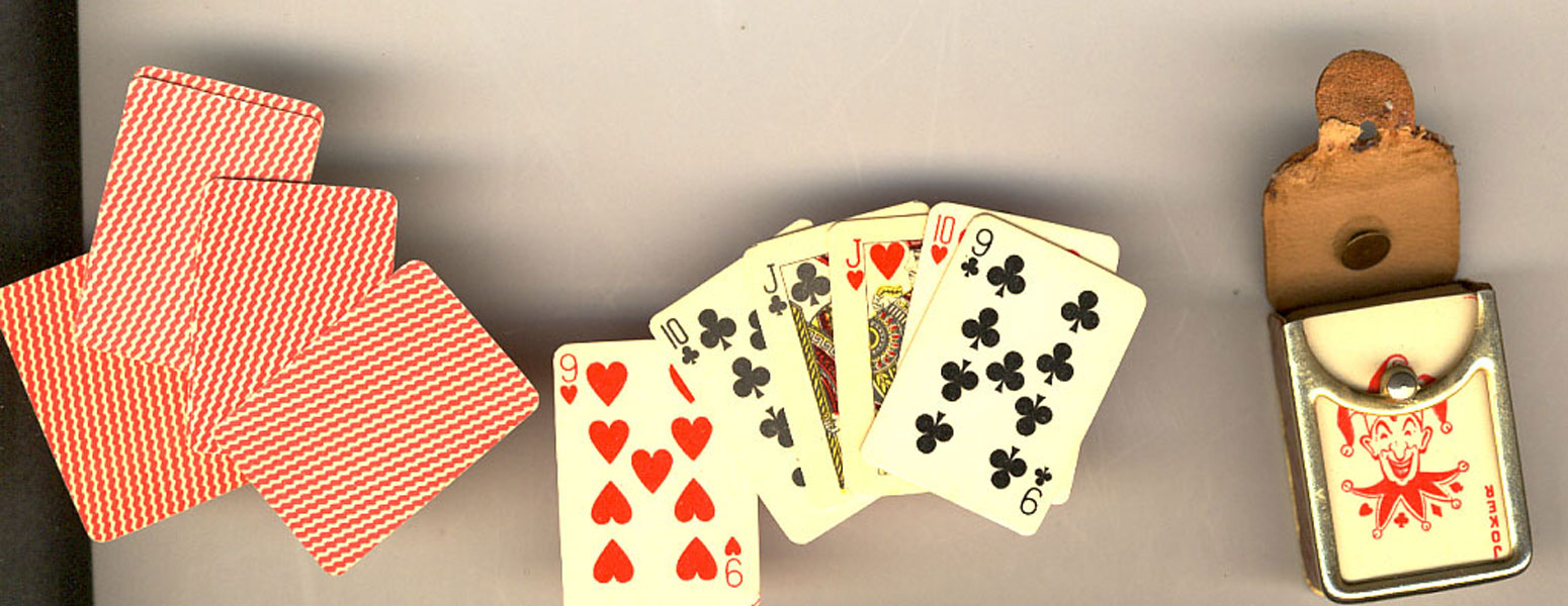 Complete Deck Of 54 Miniature Playing Cards Measuring 1 1/8" X 5/8" (2.2 X 3 Cm). 