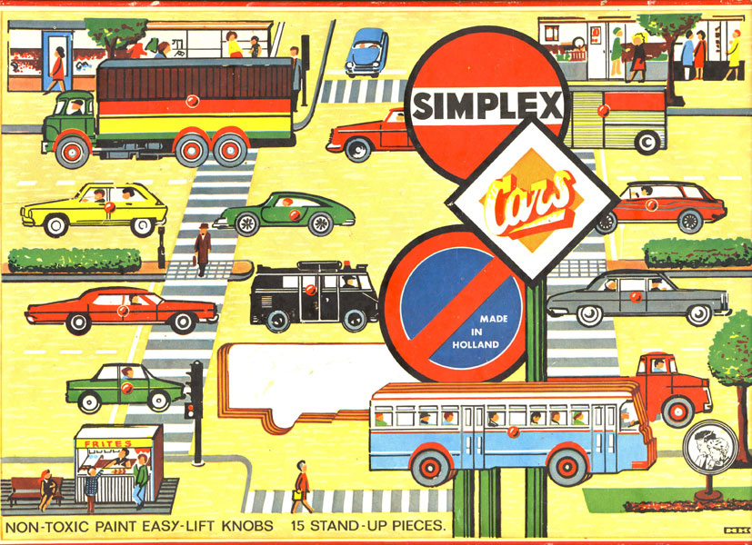 Child's Simplex Play-Board Puzzle - No. 182 - Cars. SIMPLEX