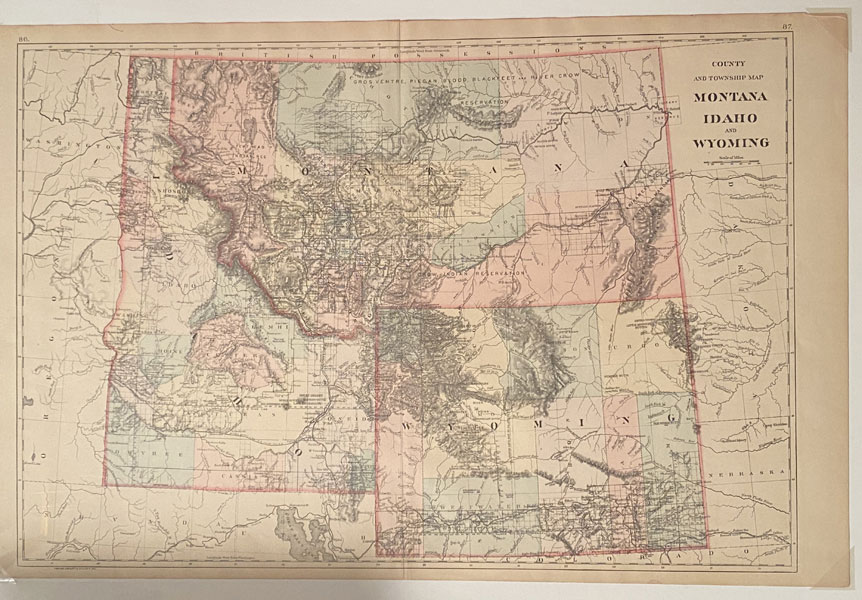 County And Township Map: Montana, Idaho, And Wyoming 