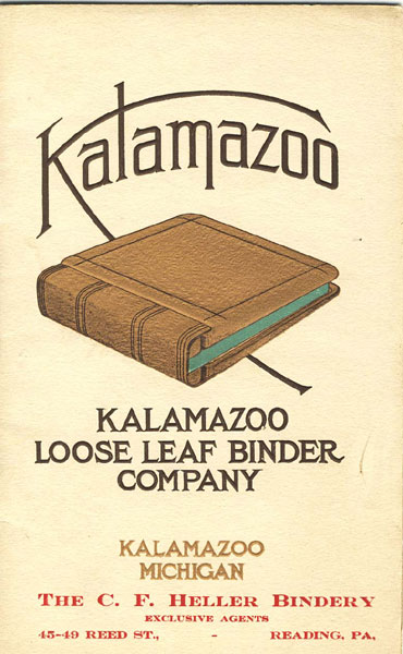 Loose Leaf Accounting Systems And Supplies Kalamazoo Loose Leaf Binder Company