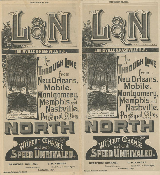 L&N, The Through Line From New Orleans, Mobile, Montgomery, Memphis And Nashville. To Principal Cities Of The North Louisville & Nashville Railroad