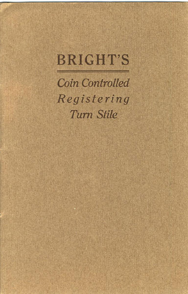 The Coin Controlled Registering Turn Stile Bright, H.V. Manufacturer, Cleveland, Ohio