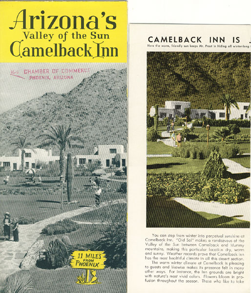 Arizona's Valley Of The Sun Camelback Inn, 11 Miles From Phoenix Camelback Inn