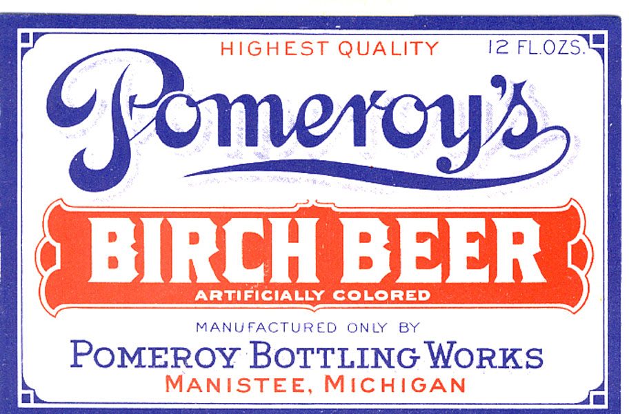 Pomeroy's Birch Beer Label POMEROY BOTTLING WORKS