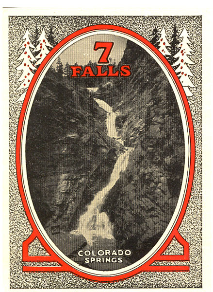 7 Falls. Colorado Springs U.S. Luggage Label/Decal 
