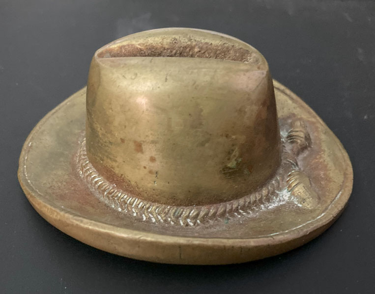 Rare Brass Spanish American War Cavalry Hat Paperweight 