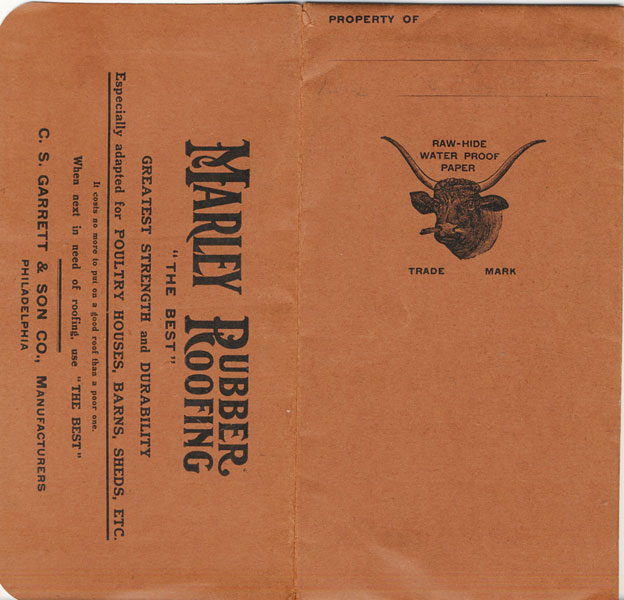 Casper S. Garrett & Son Co. Sample Book Of Waterproof Paper, Garrettite Roofing Products, Etc C.S. Garrett & Son Co., Philadelphia, Pennsylvania