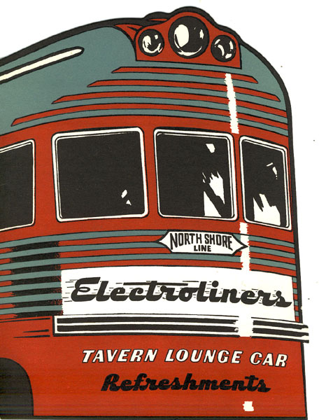 Menu For The North Shore Line's Electroliners Tavern Lounge Car Chicago North Shore And Milwaukee Railroads