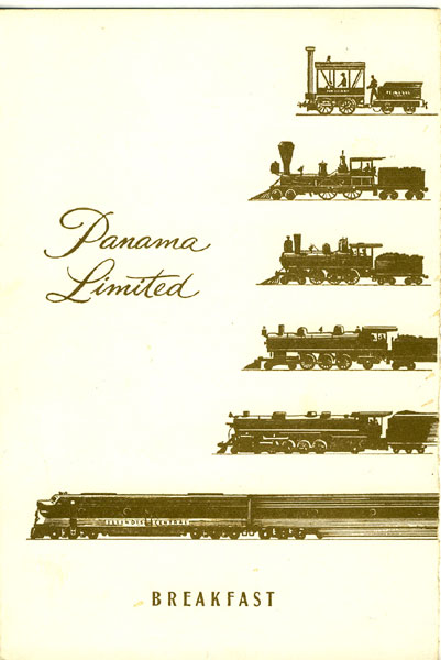 Breakfast Menu For The Illinois Central Railroad's "Panama Limited" Illinois Central Railroad