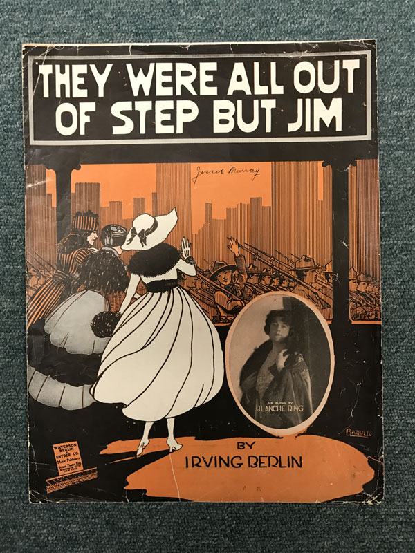 World War I Sheet Music ... They Were All Out Of Step But Jim BERLIN, IRVING [WORDS AND MUSIC BY]