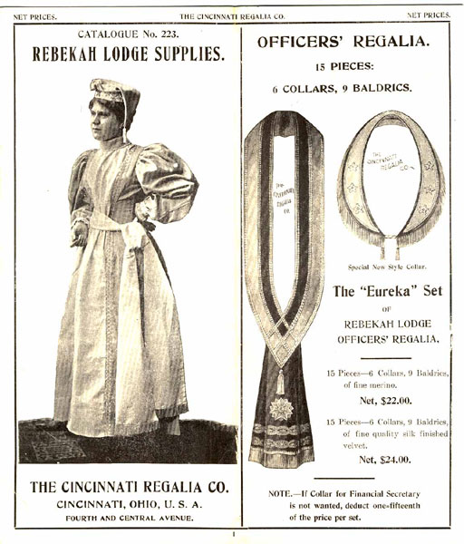 Catalogue No. 223. Rebekah Lodge Supplies THE CINCINNATI REGALIA CO