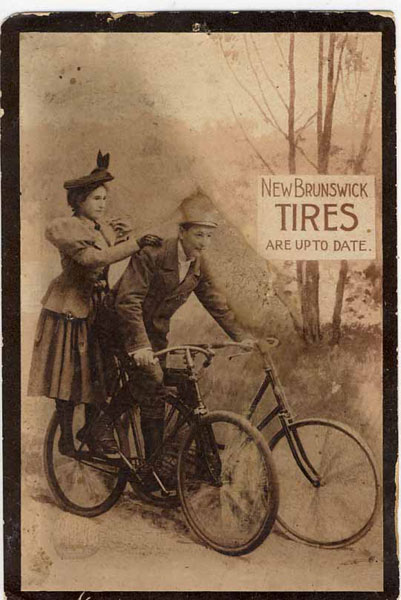 Advertising Trade Card For New Brunswick Bicycle Tires New Brunswick Tire Company, New Brunswick, New Jersey