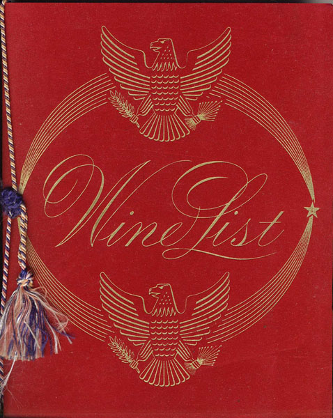 Wine List For The United States Lines The United States Lines
