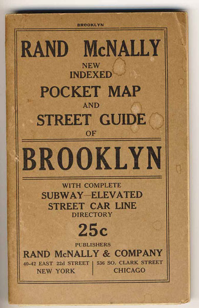 Rand Mcnally New Indexed Pocket Map And Street Guide Of Brooklyn With Complete Subway-Elevated Street Car Line Directory RAND MCNALLY & COMPANY