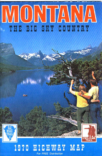 Montana. The Big Sky Country. 1970 Highway Map Montana State Highway Commission