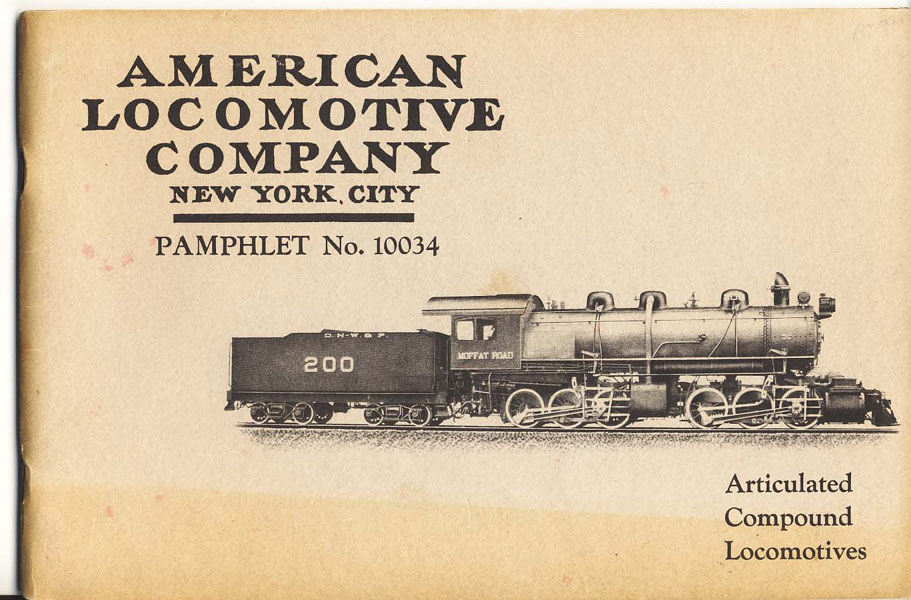 Articulated Compound Locomotives. A Paper Read Before The American Society Of Mechanical Engineers, New York City, December 1908 AMERICAN LOCOMOTIVE COMPANY