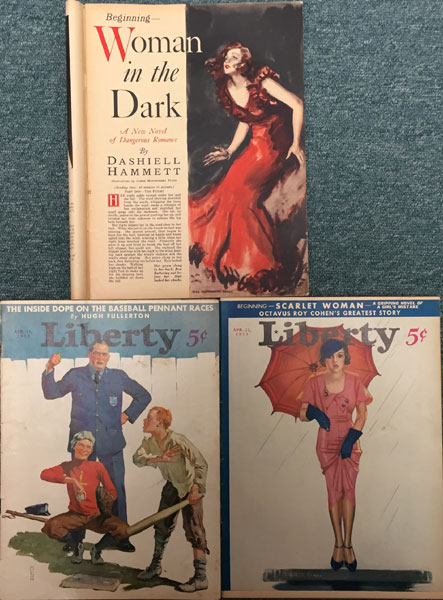 Woman In The Dark. Complete Three Part Serial In Liberty Magazine 1933 DASHIELL HAMMETT