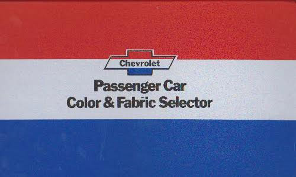 Chevrolet Passenger Car Color & Fabric Selector Dealer's Show Room Catalogue For 1975 General Motors Corporation, Chevrolet Motors Division, Detroit, Michigan