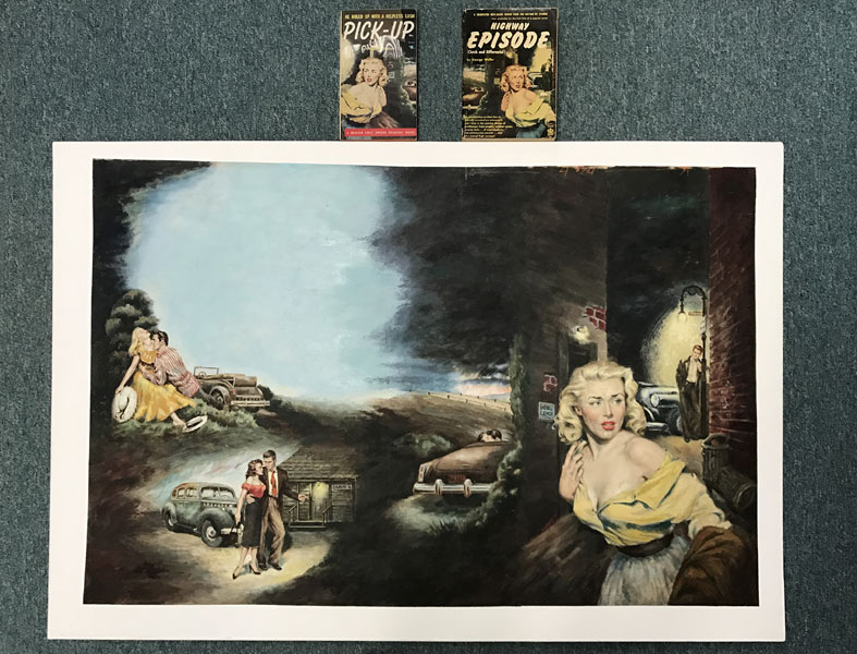 Original Color Painting For Charles Willeford's 1955 Paperback Original Title "Pick-Up" WILLEFORD, CHARLES [AUTHOR]. FRANK UPPWALL [ARTWORK]