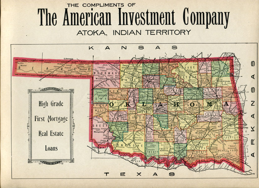 Color Map Of The Oklahoma Country THE AMERICAN INVESTMENT COMPANY