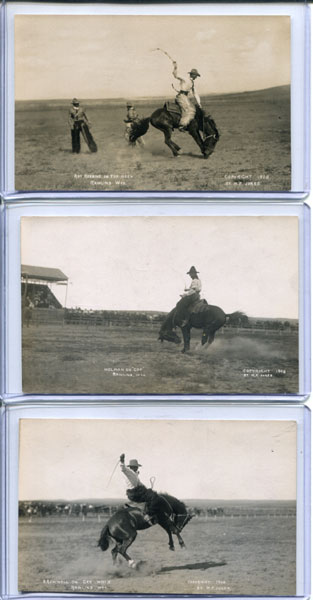 1908-1909 Wyoming Rodeo Photograph Postcards JUKES, M. F. & P. H. HEALY [PHOTOGRAPHERS]