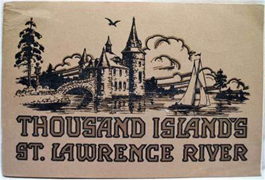 Thousand Island's St. Lawrence River / [Title Page] Thousand Islands And St. Lawrence River. "The Venice Of America." 121 Photographic Views Of The Island Region. Reproduced In Sepia And Natures Own Colors. Automobile Road Map Of Northern New York Santway Photo-Craft Company