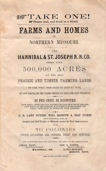 Farms And Homes In Northern Missouri HANNIBAL & ST. JOSEPH R. R. CO