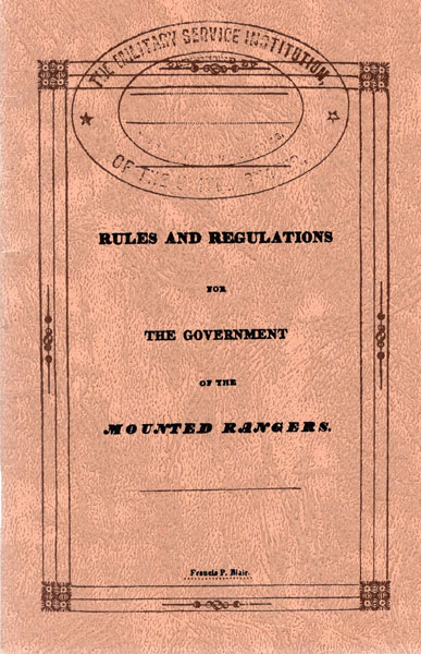 The Rangers' Tour On The Prairies. Rules And Regulations Of The Government Of The Mounted Rangers. JEFF DYKES