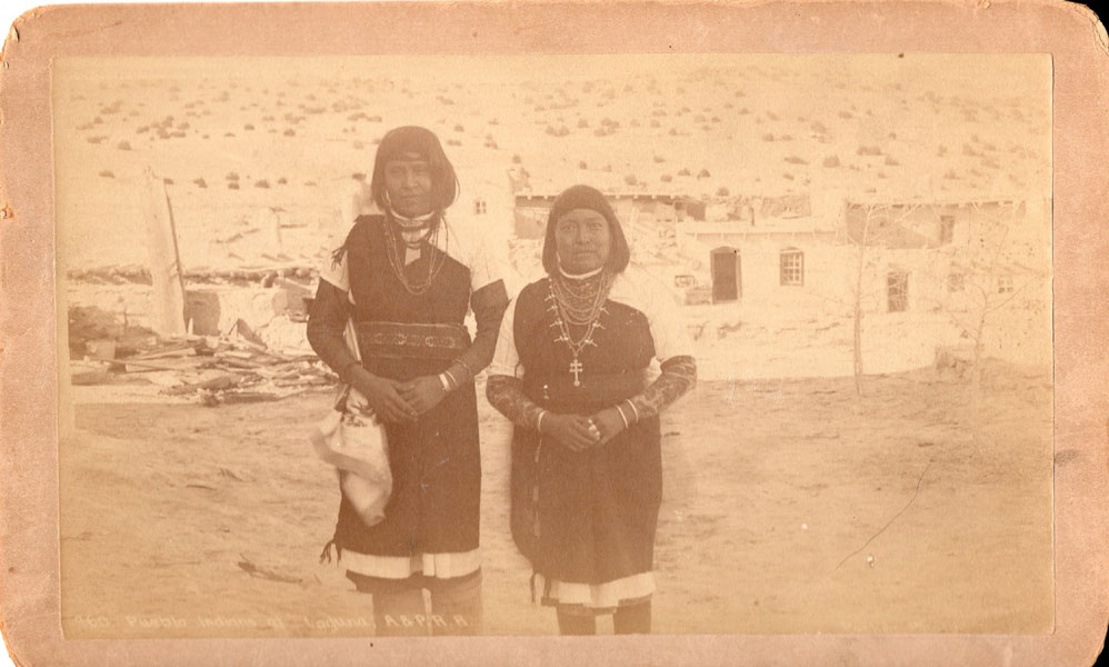 Photograph Of Two Pueblo Indians At Laguna Pueblo, New Mexico PARKER, J. C. [PHOTOGRAPHER]