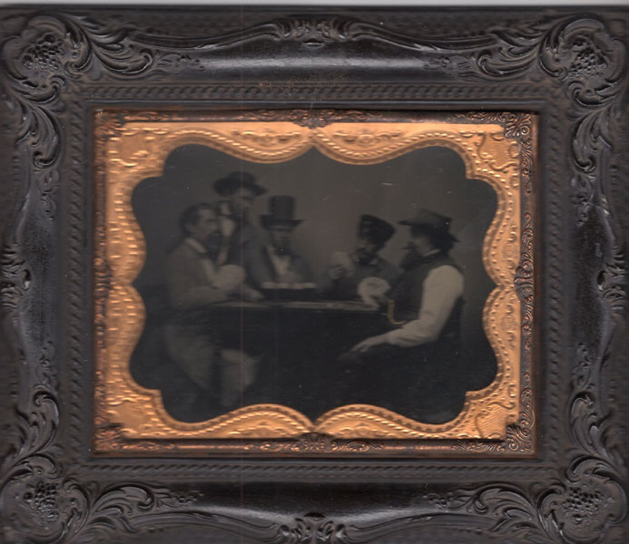 Large Ambrotype Of Gamblers UNKNOWN PHOTOGRAPHER