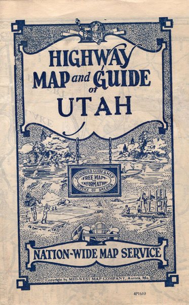 Highway Map And Guide Of Utah MID WEST MAP COMPANY