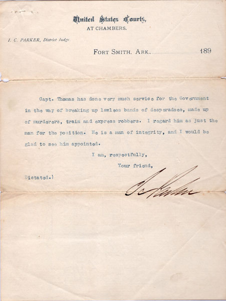 A Lot Of Ten Important Heck Thomas Ephemeral Documents HECK THOMAS FAMILY ARCHIVE