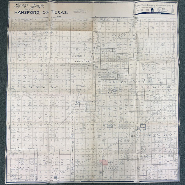 Heydrick's Ownership Map Of Hansford Co., Texas. (Caption Title) HEYDRICK MAPPING COMPANY