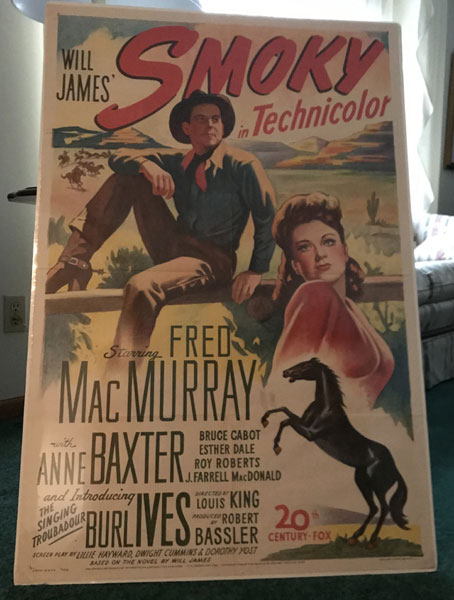 Will James' "Smoky" Original Color Lithograph Movie Poster WILL JAMES