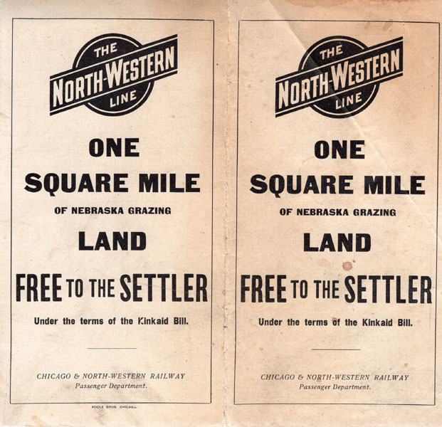 One Square Mile Of Nebraska Grazing Land.  Free To The Settler Under The Terms Of The Kinkaid Bill Chicago & North-Western Railway