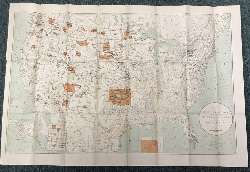 Map Showing Indian Reservations Within The Limits Of The United States 1889 MORGAN, T. J. [COMPILED BY AS COMMISSIONER OF INDIAN AFFAIRS]