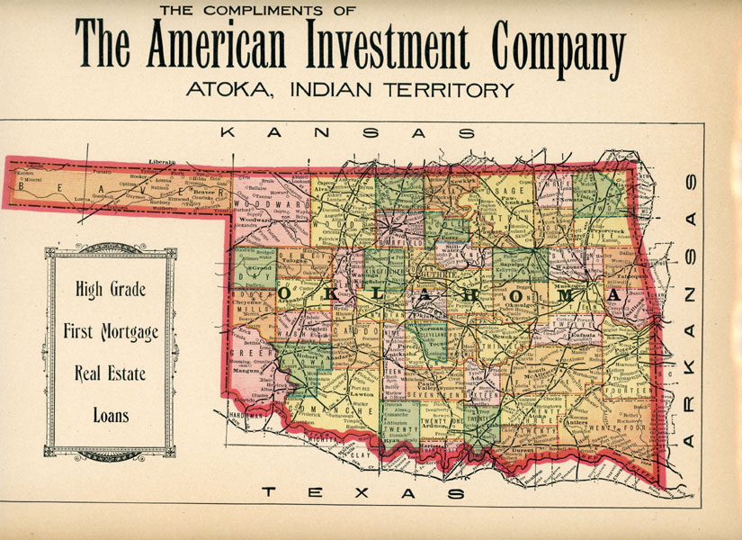 The American Investment Company  -  Map Of Oklahoma THE AMERICAN INVESTMENT COMPANY