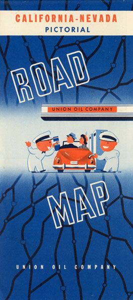 California-Nevada Pictorial Road Map Union Oil Company