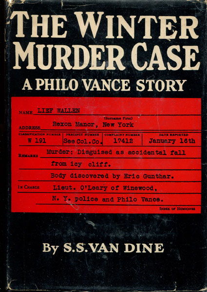 The Winter Murder Case. S. S. VAN DINE
