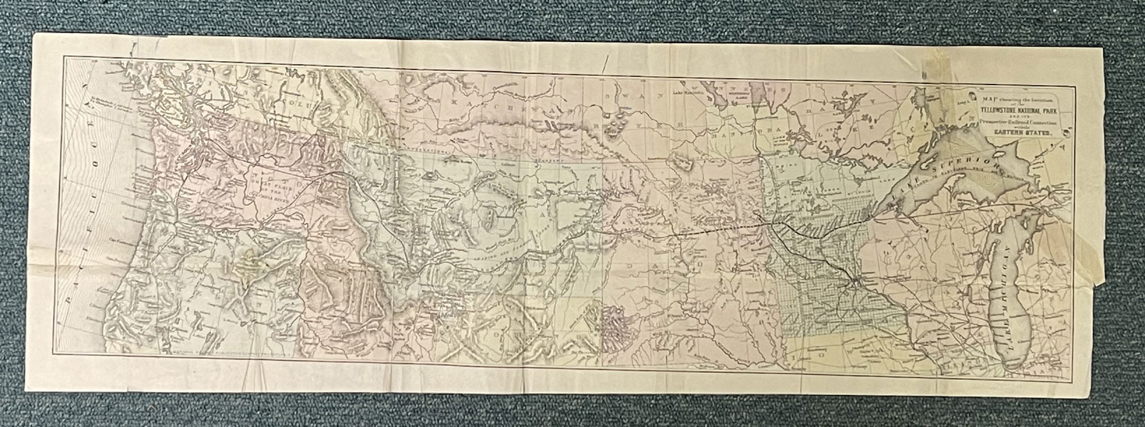 Map Showing The Location Of The Yellowstone National Park And Its Prospective Railroad Connection With The Eastern States NORTHERN PACIFIC RAILROAD