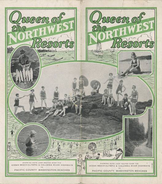 Queen Of The Northwest Resorts. Showing Auto Loop Routes Over The Ocean Beach-Olympic & Columbia River Highways To Pacific County, Washington Beaches ED P. KENDALL