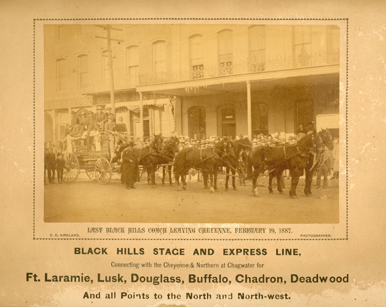 Black Hills And Stage Line Photograph. All Aboard For The Last Trip To The Black Hills KIRKLAND, CHARLES D. [PHOTOGRAPHER]